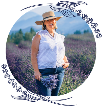 Monica Shallow, Founder of Methow Valley Lavender, among beautiful, fragrant, culinary lavender from her farm.